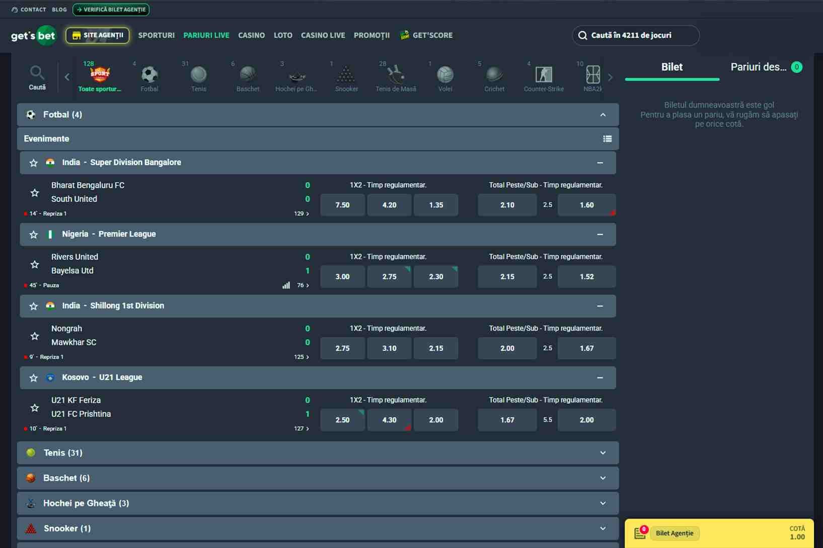 exemple pariuri sistem Get's Bet